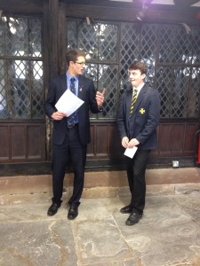 Tour guides at Shakespeare's likely school