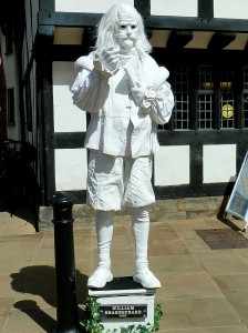 A ghost of Shakespeare haunting Stratford-upon-Avon on his birthday celebration.