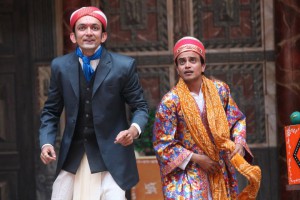 Bharatram wearing a mixture of Eastern and Western clothing.